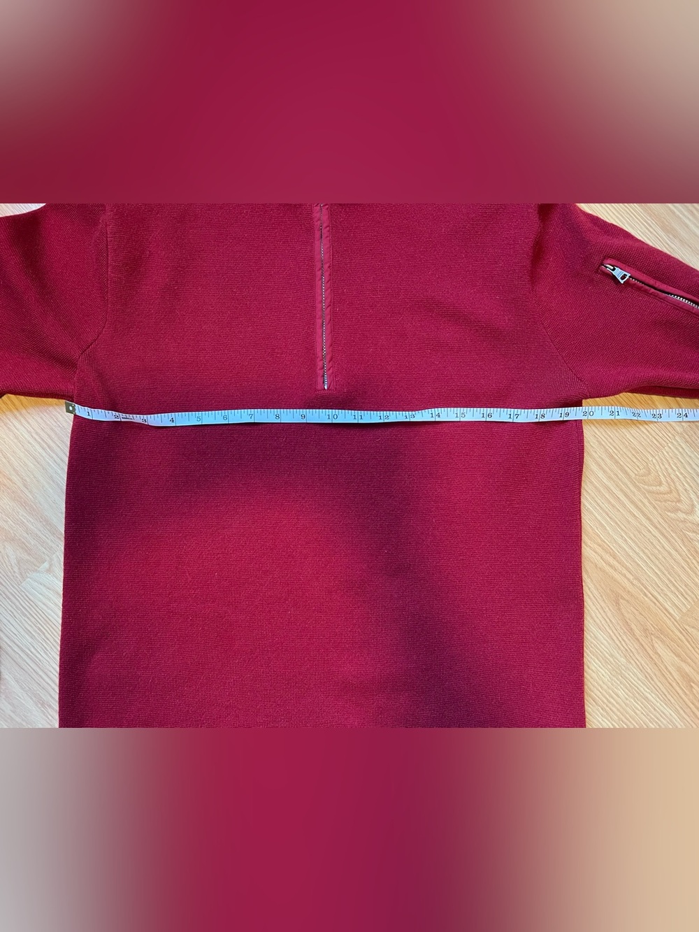 Banana Republic Vintage Men's Half-Zip Merino Wool Sweater Pull Over - Red - Picture 5 of 8